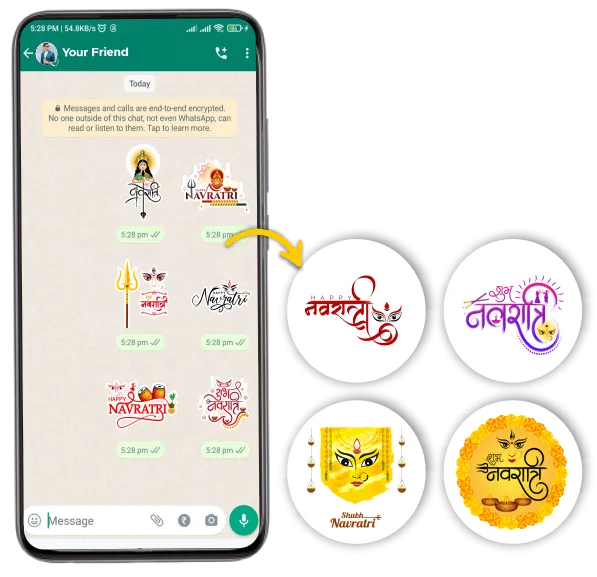 Navratri whatsapp sticker poster